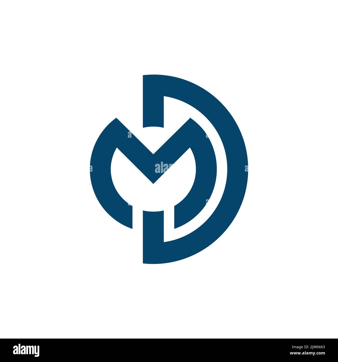 letter M D logo icon vector graphic design Stock Vector
