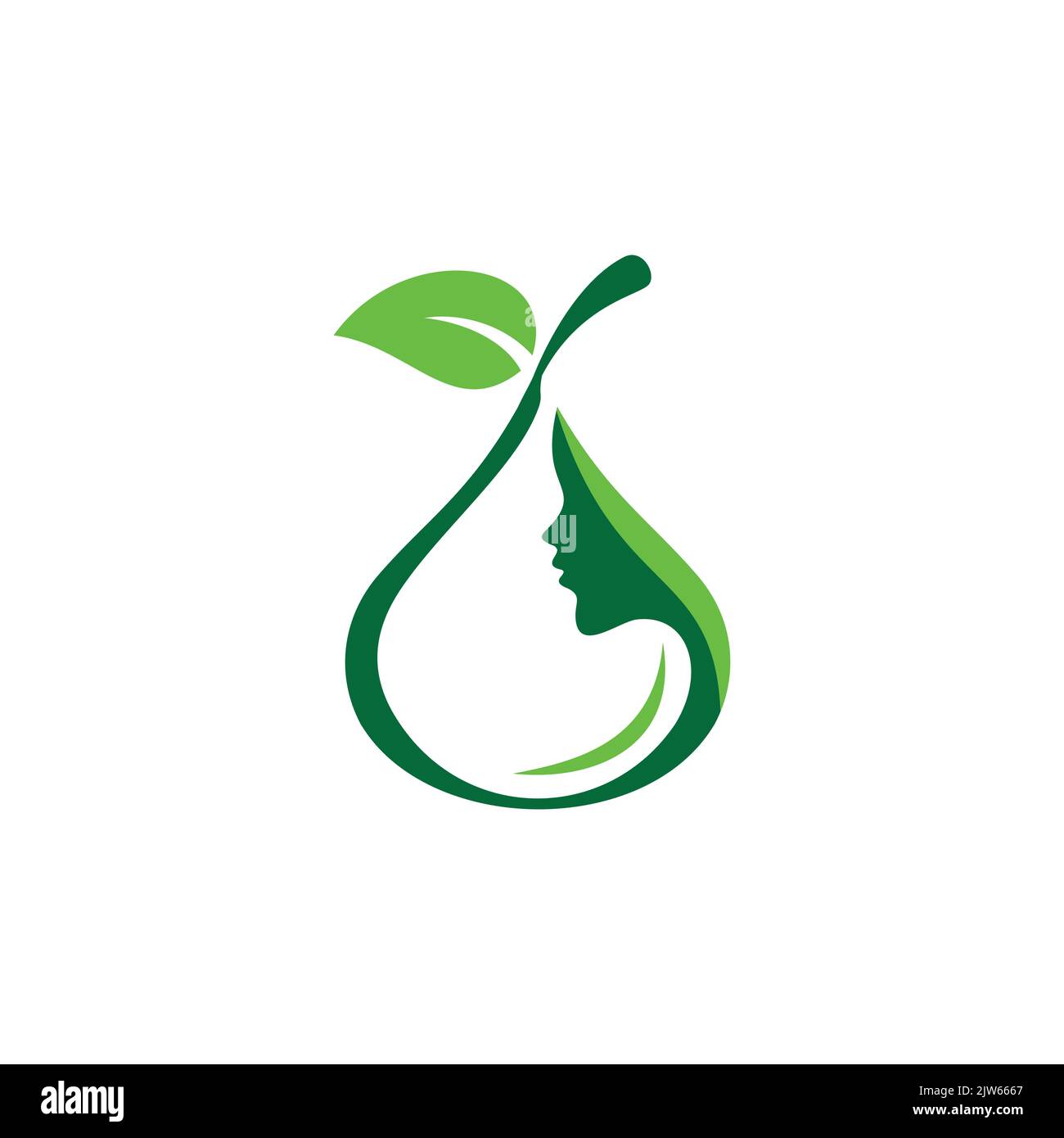 lady fruit beauty green logo icon vector graphic design Stock Vector