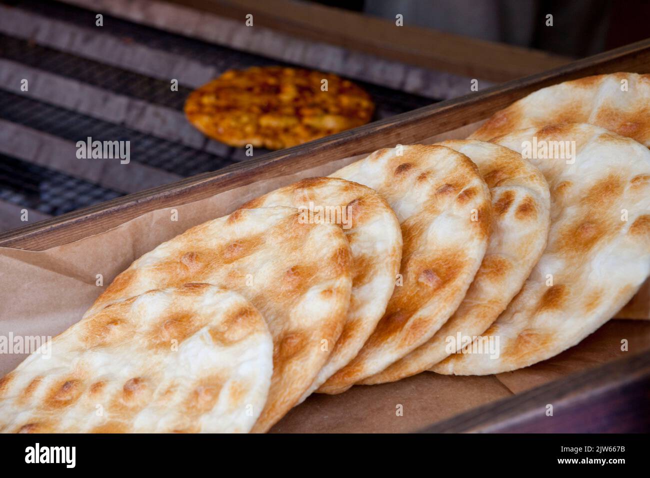 Rice crackers senbei street vendor Kamakura Japan Stock Photo