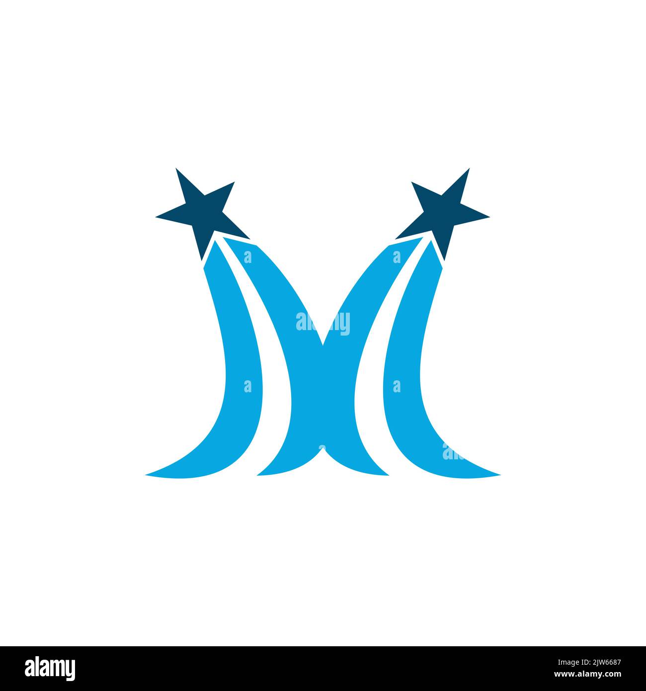 letter M star logo icon vector graphic design Stock Vector