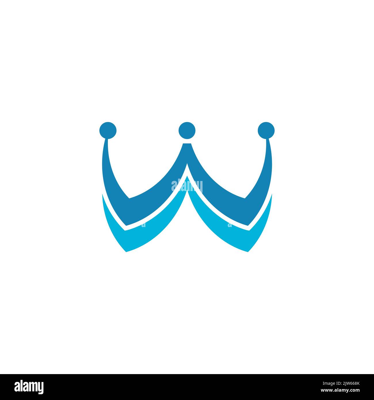 letter W crown logo icon vector graphic design Stock Vector