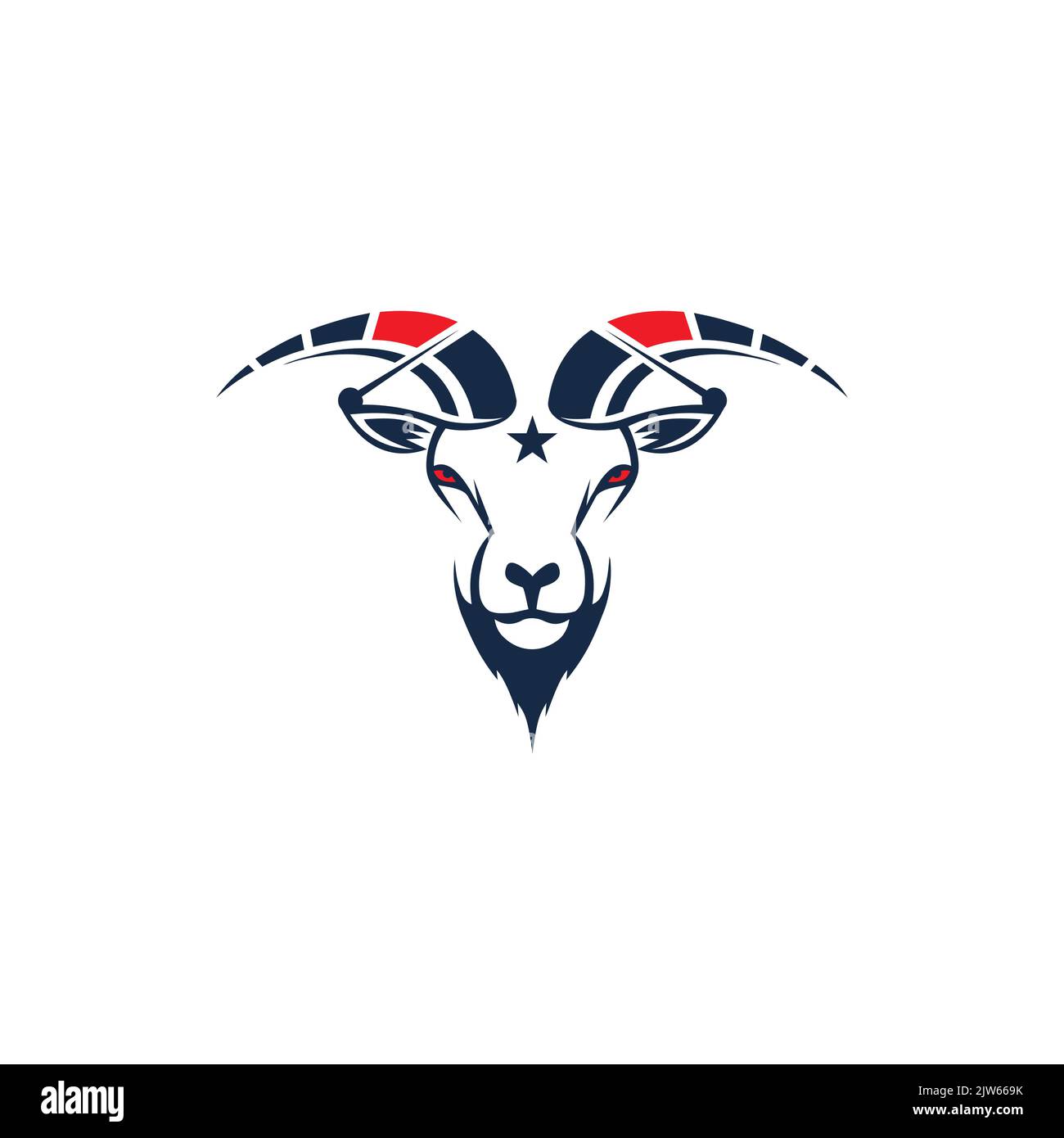 speed goat star logo Stock Vector