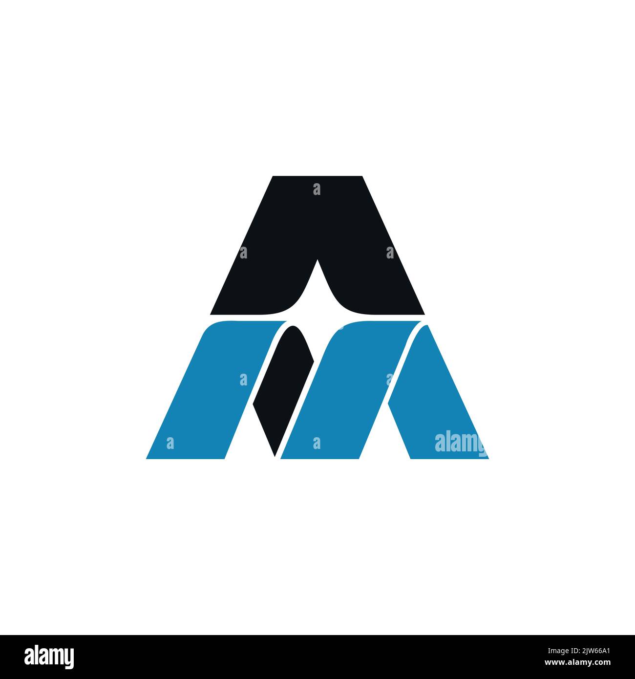 stylish letter A M logo icon vector graphic design Stock Vector