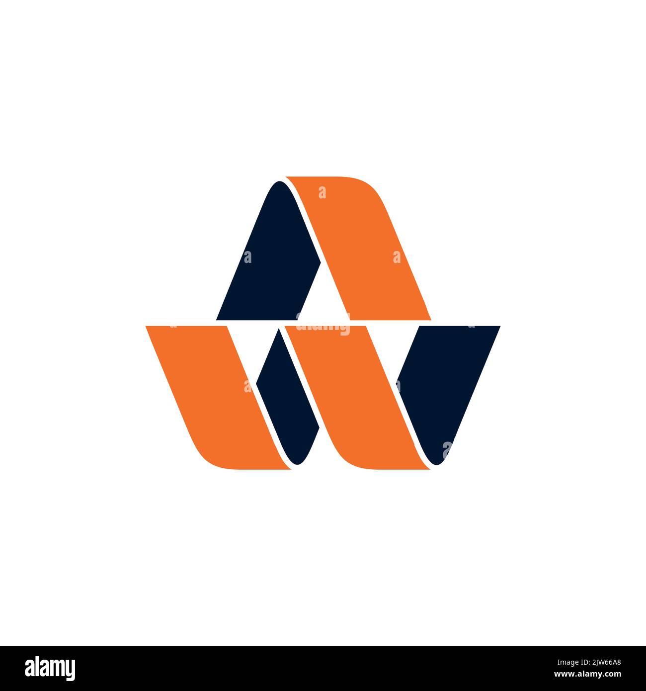 stylish letter A W logo icon vector graphic design Stock Vector