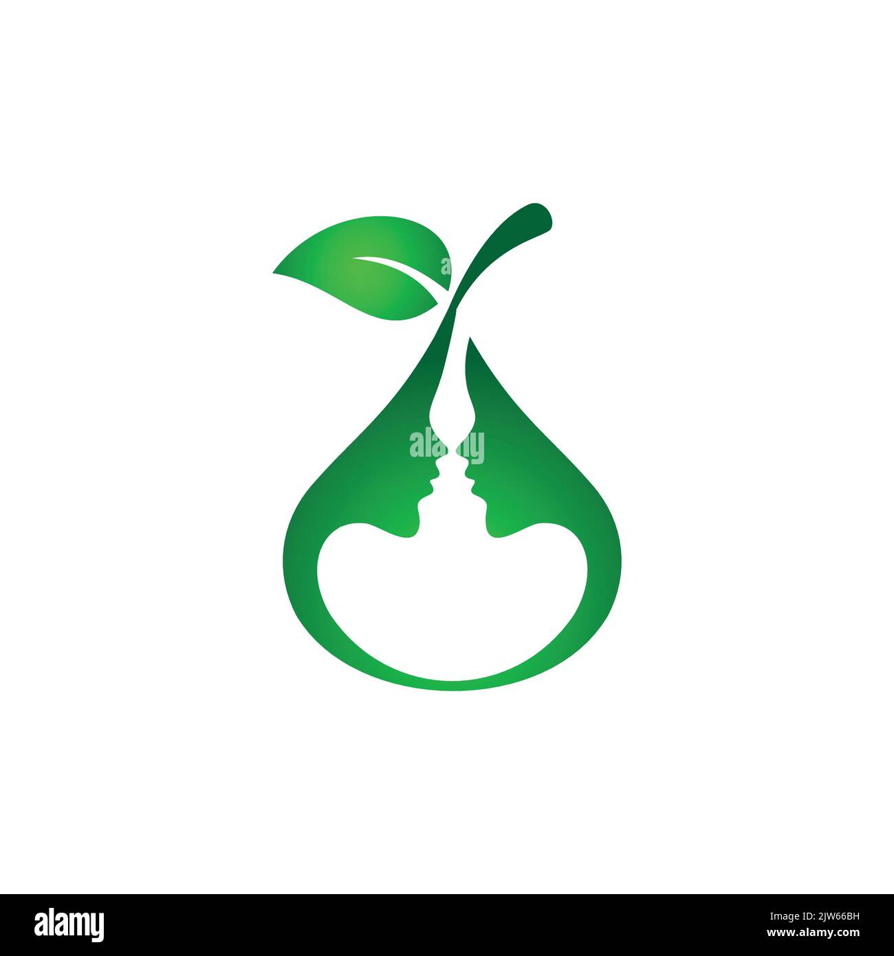 twin beauty lady fruit logo icon vector graphic design Stock Vector