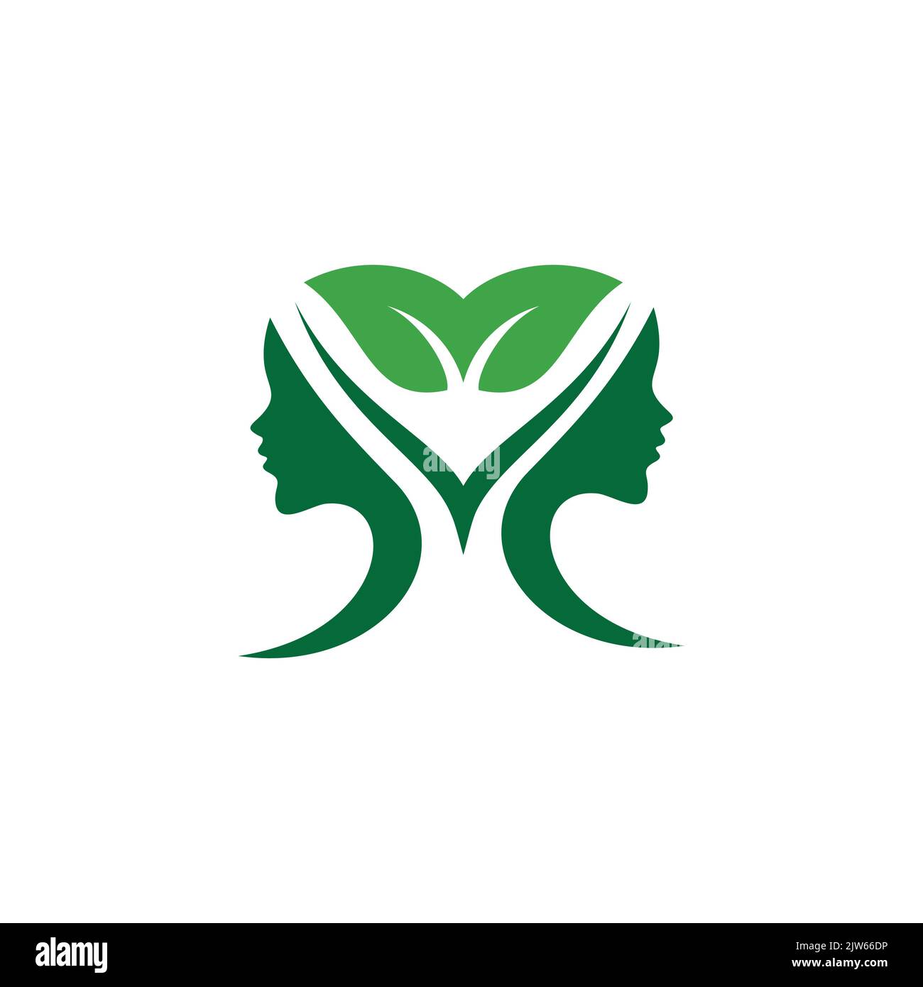 twin lady nature spa logo icon vector graphic design Stock Vector