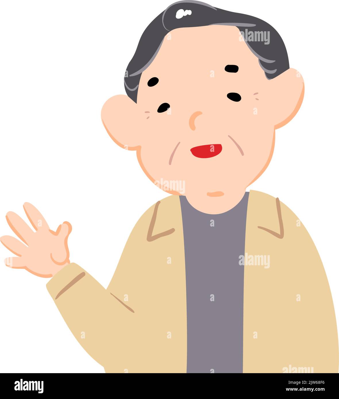 Illustration of an old man waving Stock Vector Image & Art - Alamy