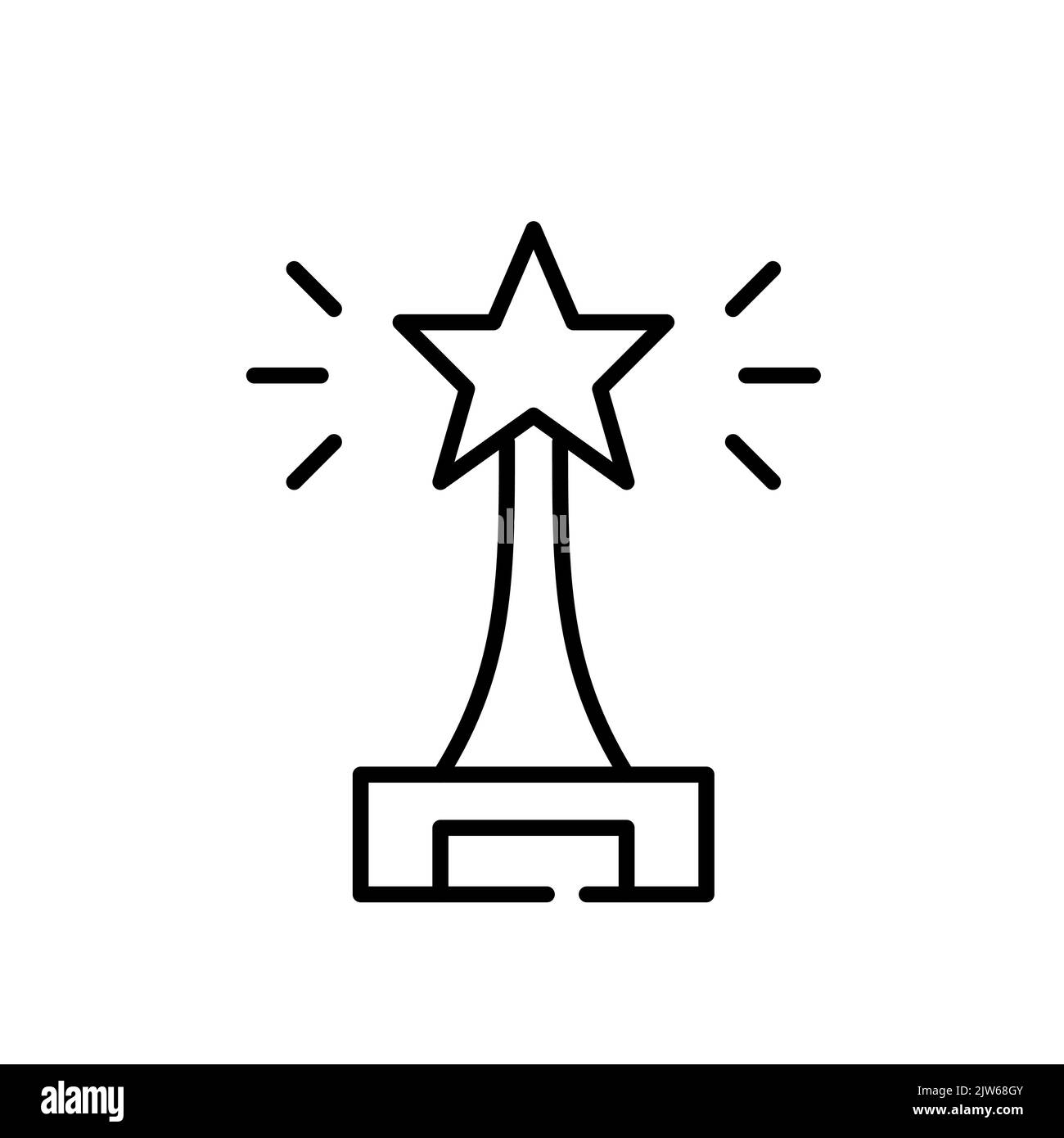 Star shaped trophy. Pixel perfect, editable stroke line icon Stock ...
