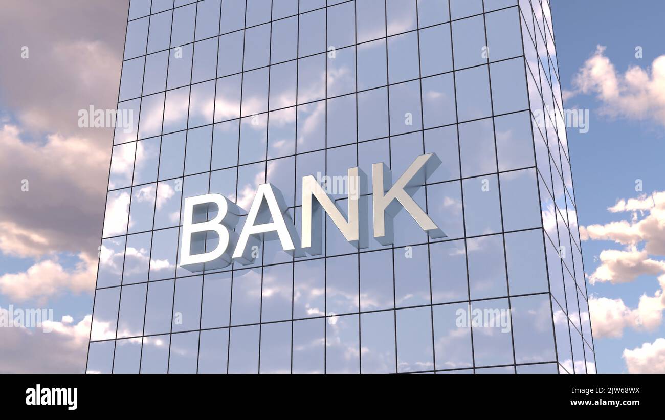 Skyscraper bank building City business district financial money center