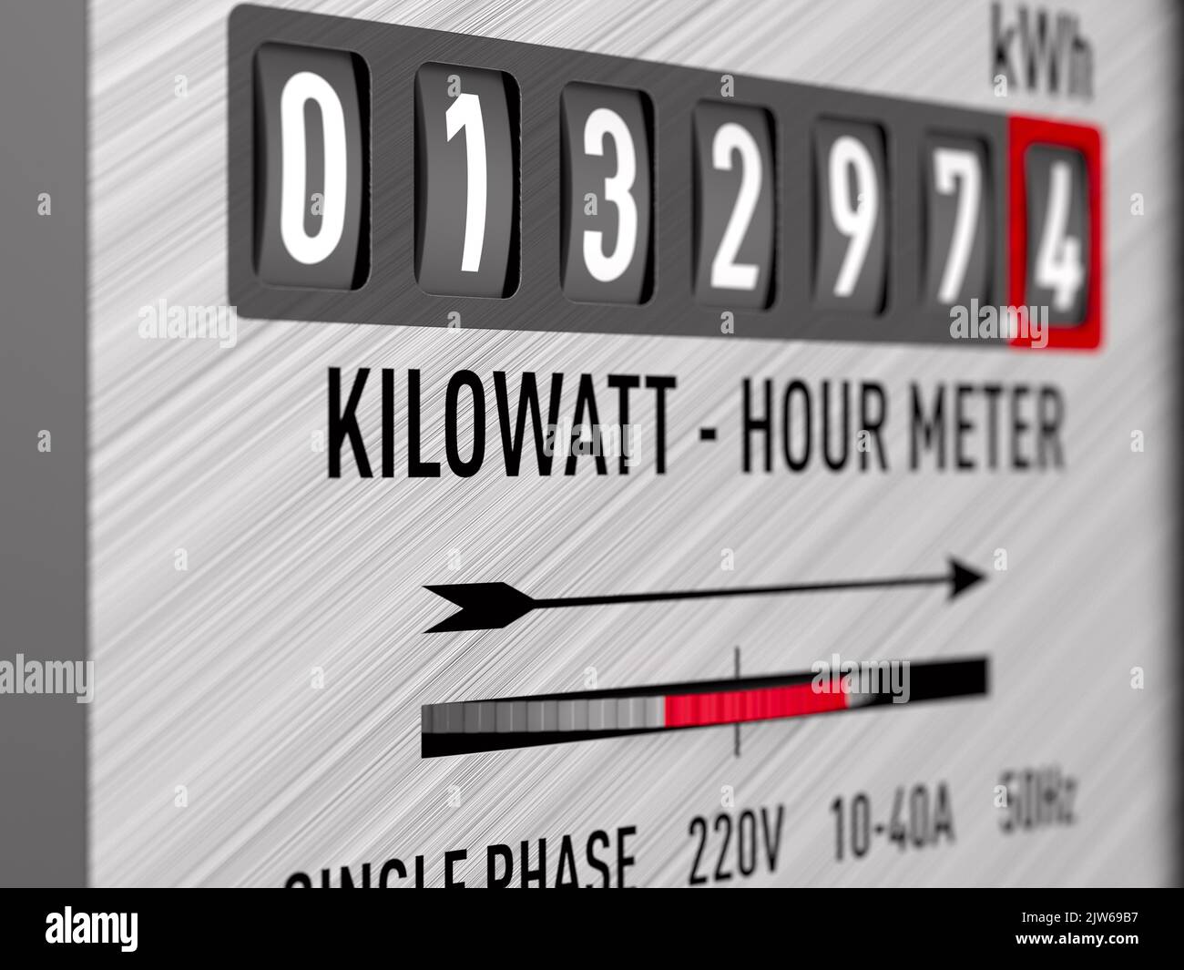 Kilowatt hour electric meter on white background. Isolated 3D