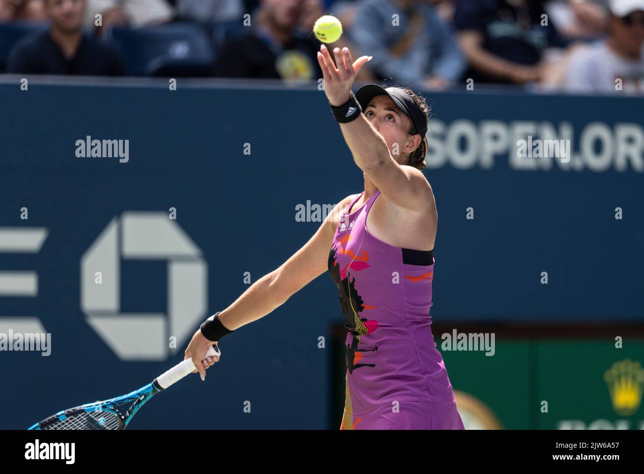 New York, NY - September 3, 2022: Garbine Muguruza Of Spain Serves ...