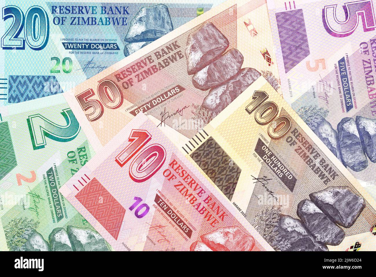 Zimbabwean money new serie of banknotes - Dollars Stock Photo - Alamy
