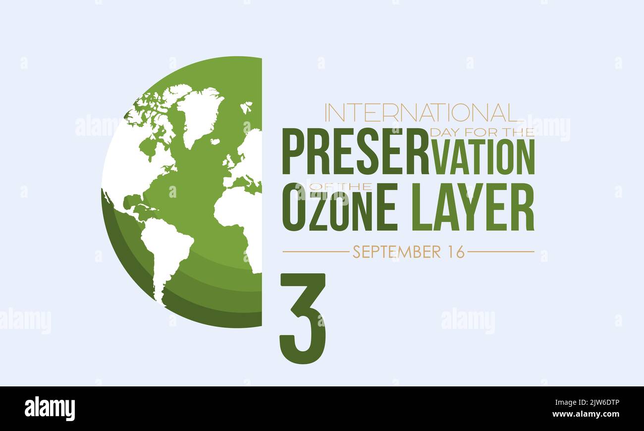 Vector illustration design concept of International day for the preservation of the ozone layer observed on every september 16. Stock Vector
