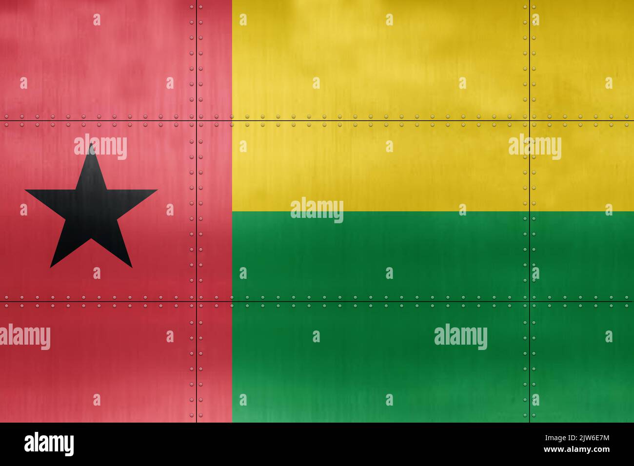3D Flag of Guinea-Bissau on a metal wall background Stock Photo - Alamy