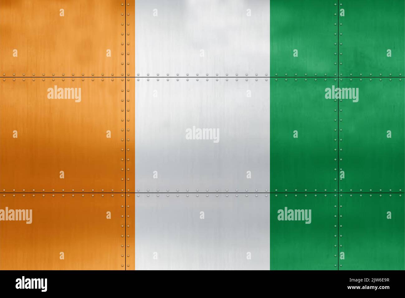 3D Flag of Ivory Coast on a metal wall background Stock Photo - Alamy