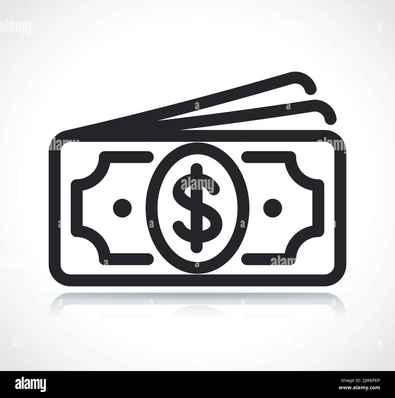 paper dollar money thin line icon illustration Stock Vector