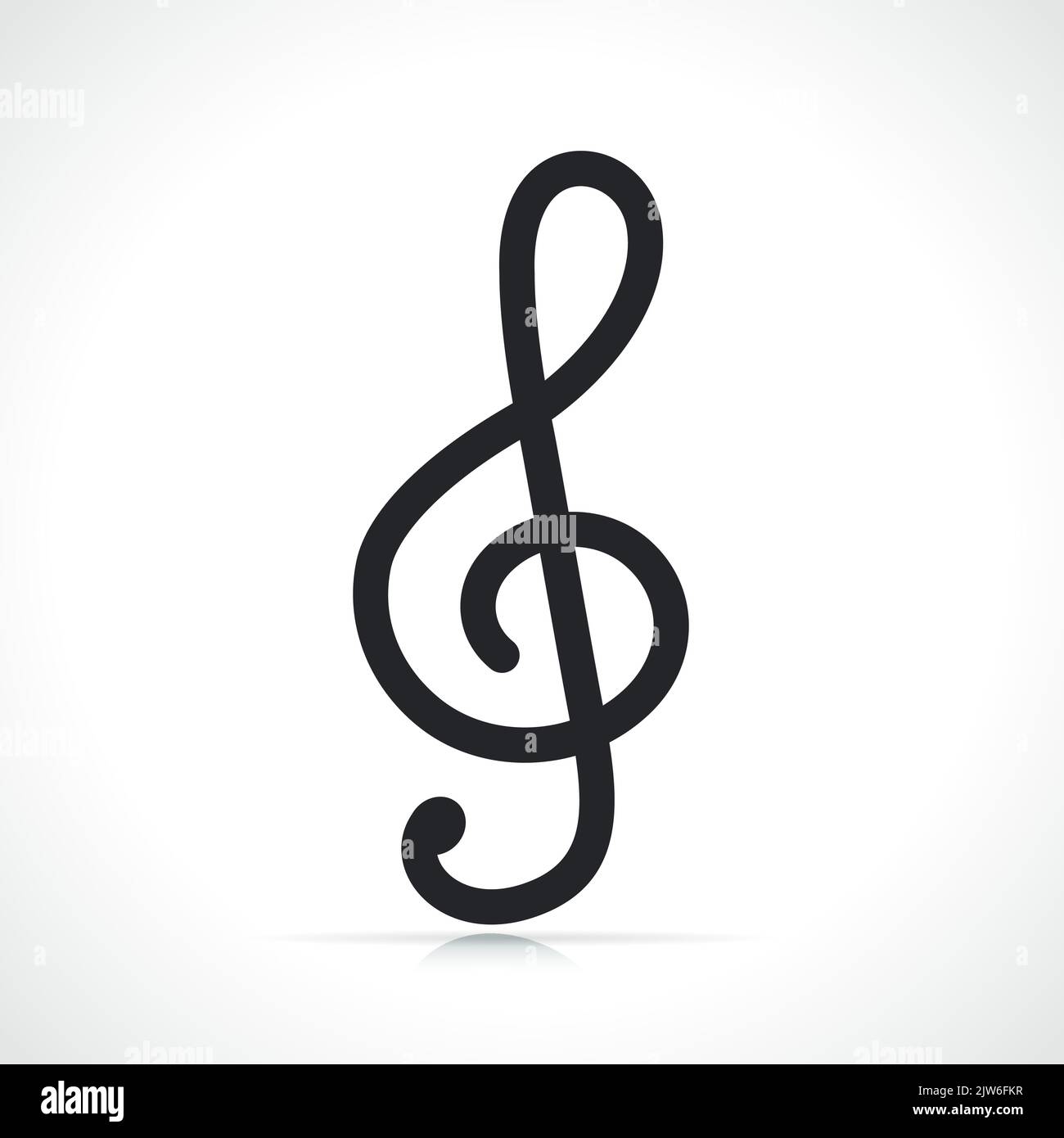 treble clef or music icon isolated illustration Stock Vector