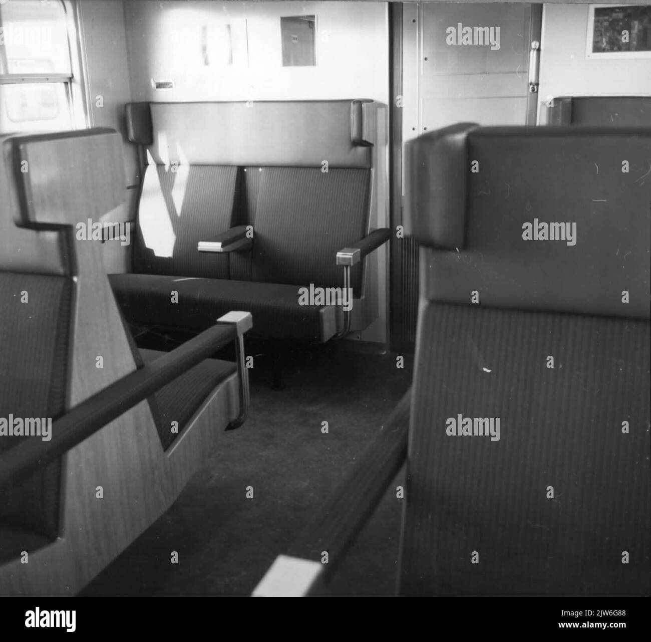 Interior of the 1st class department of an electric train set matt