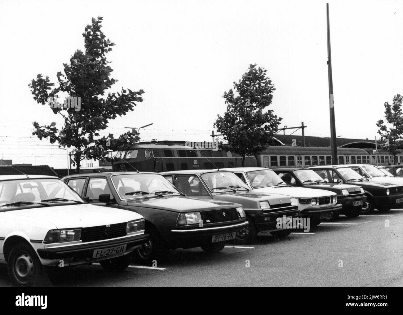 P En R Nijmegen Noord View of a few parked cars on the P+R parking space at the N.S. station