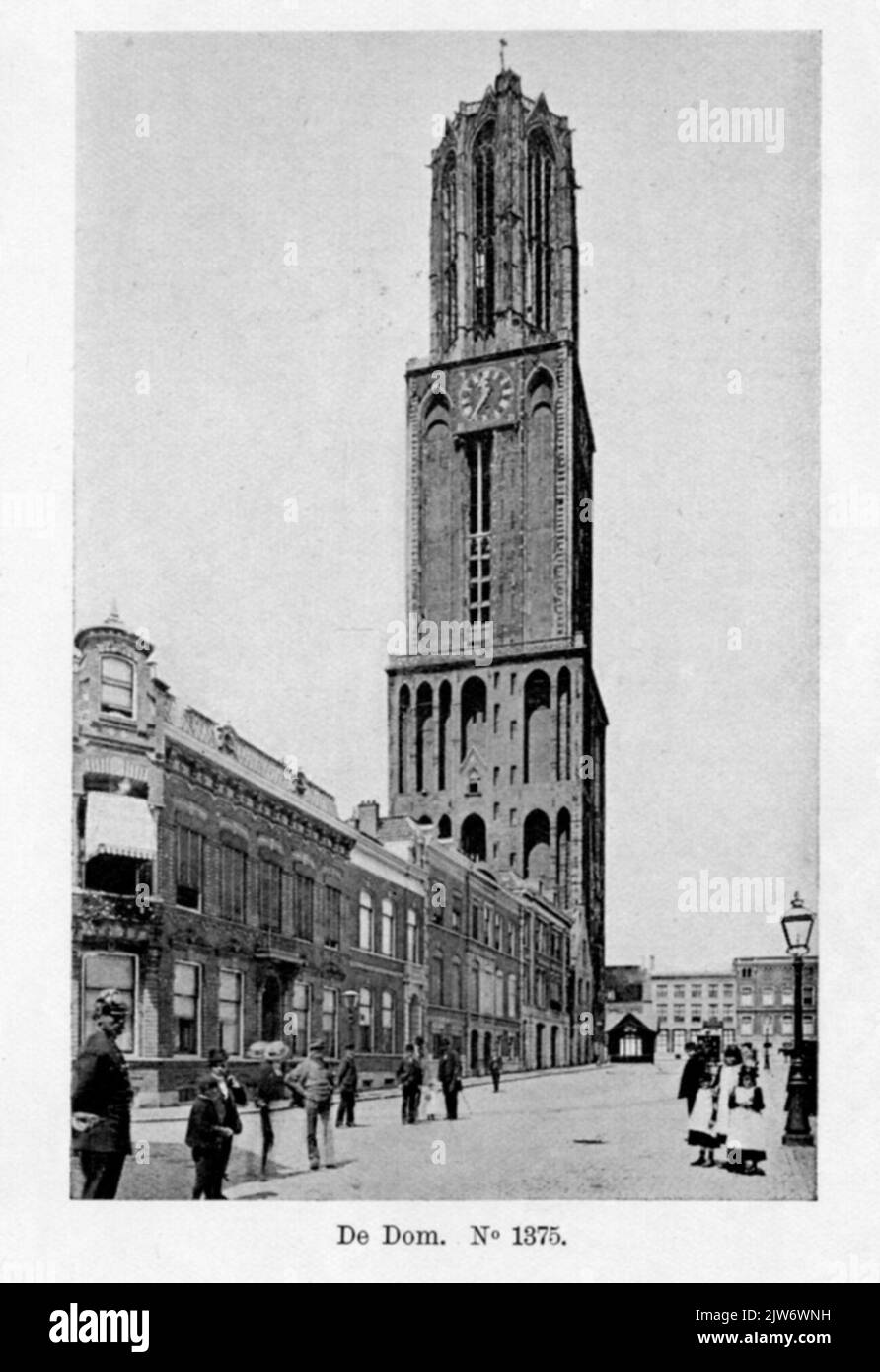 View of the Munsterkerkhof in Utrecht with the Dom tower ...