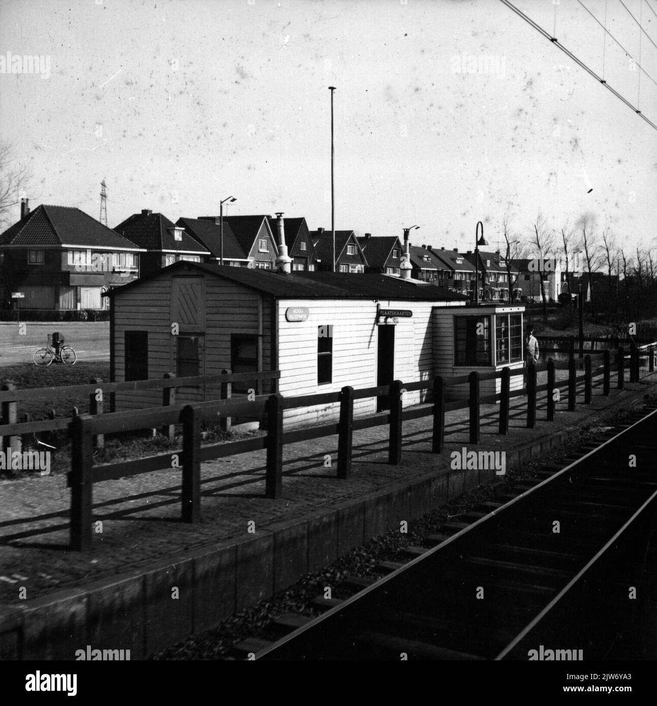 View on the platform side of the old Koog Bloemwijk station in Koog aan de Zaan. Stock Photo