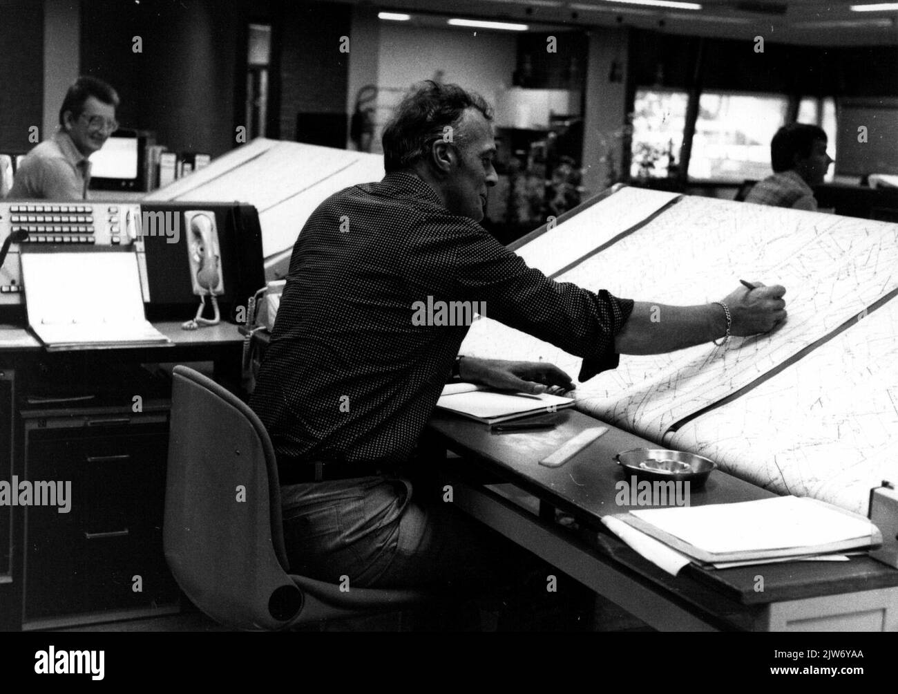 Interior of the Central Traffic Control Post (CVL post) of the N.S. in ...