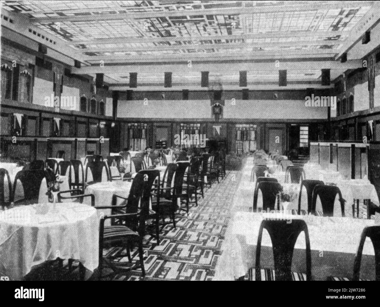 Interior of the Jaarbeursgebouw (Vredenburg) in Utrecht the dining