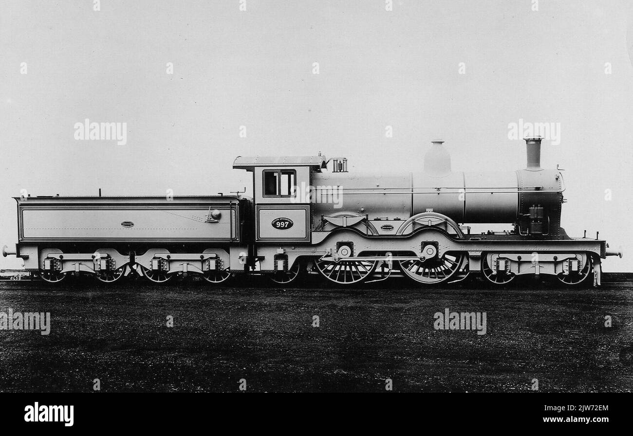 Image of the steam locomotive No. 997 from the series 995-999 of the S.S. (Staatspoorwegen), later renumbered # 2003 (series 2000) of the N.S. Stock Photo