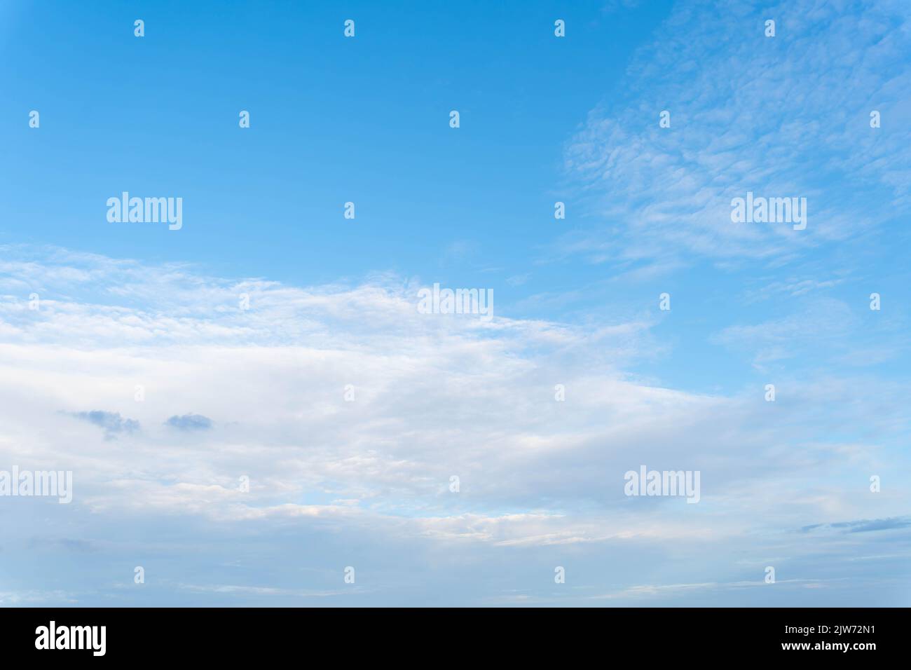 Beautiful bright clear blue sky fluffy white clouds hi-res stock ...