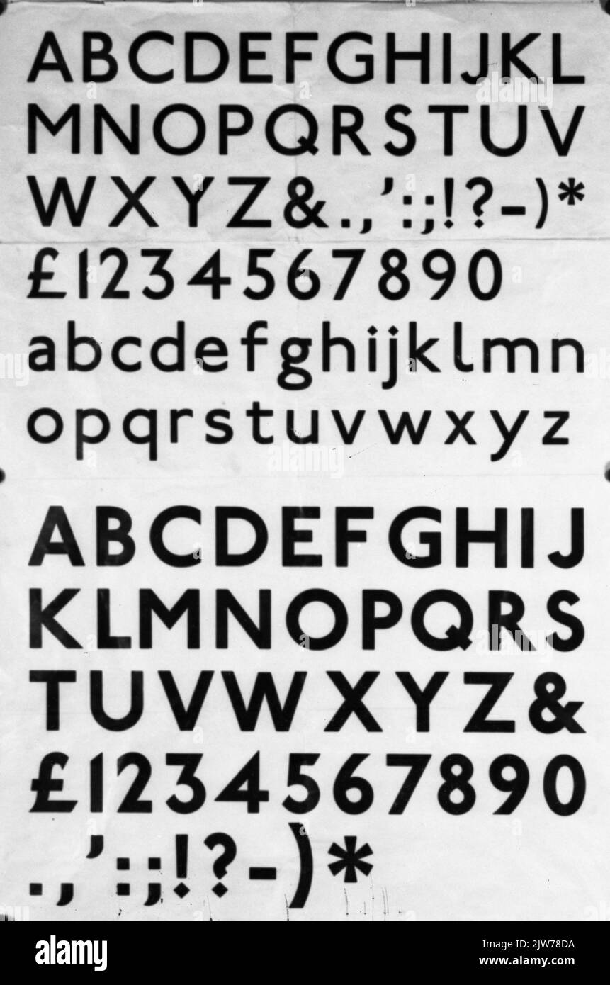 Image of the standard font of the N.S Stock Photo Alamy