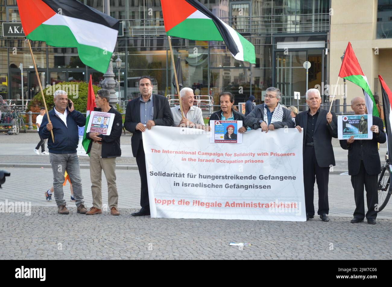 Berlin, Germany - September 3, 2022 - Palestinian rally at Pariser Platz. (Photo by Markku Rainer Peltonen) Stock Photo