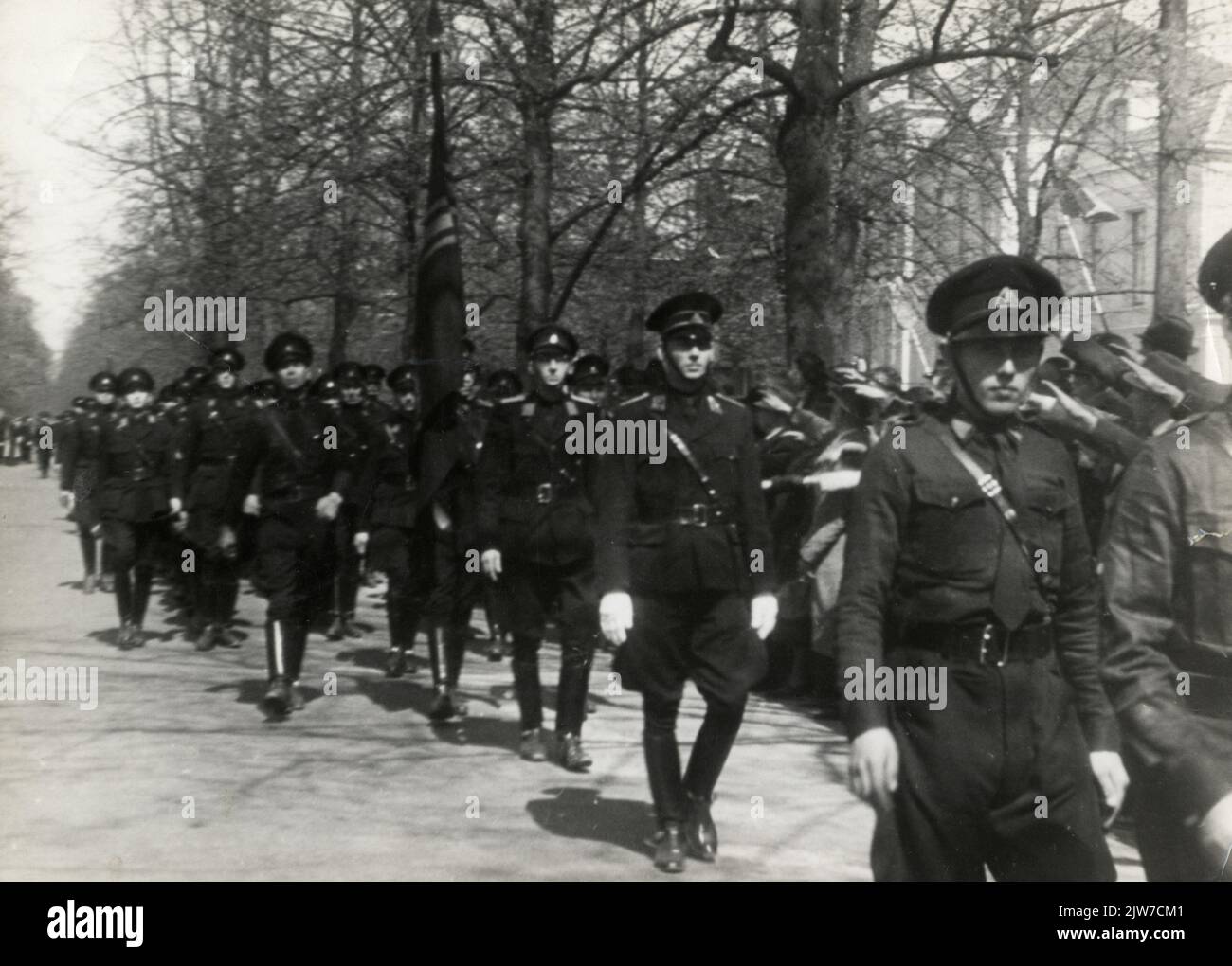 Image of a parade of the weather department (W.A.) of the National