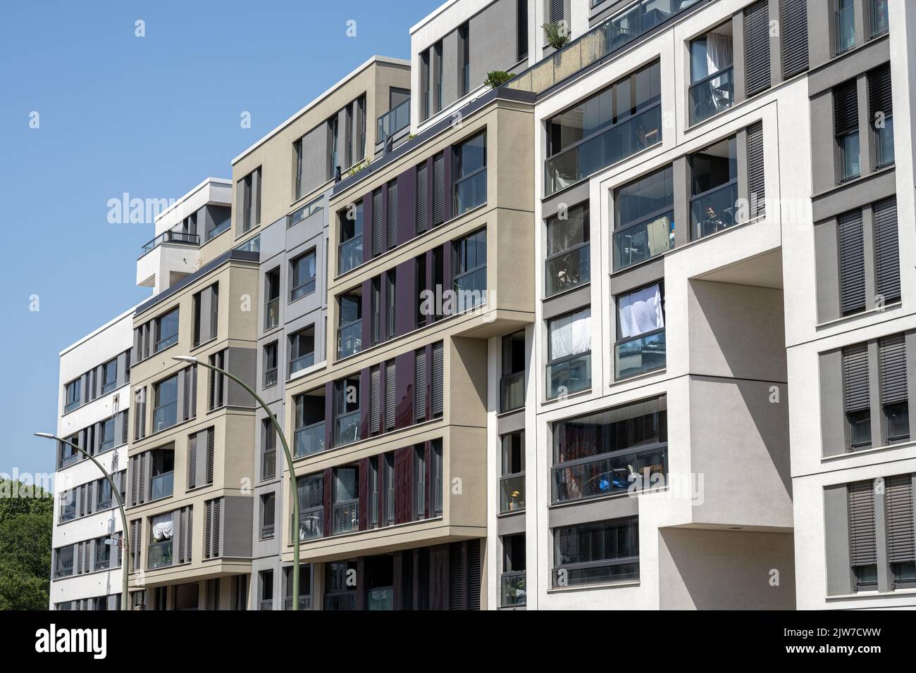 Modern apartment buildings seen in Berlin, Germany Stock Photo
