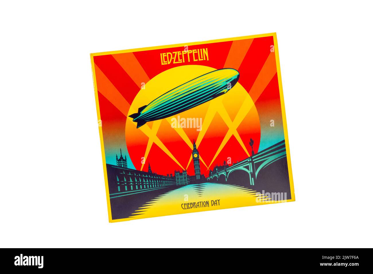 Celebration Day is a live album CD of the Led Zeppelin concert at the O2 Arena in 2007. Stock Photo