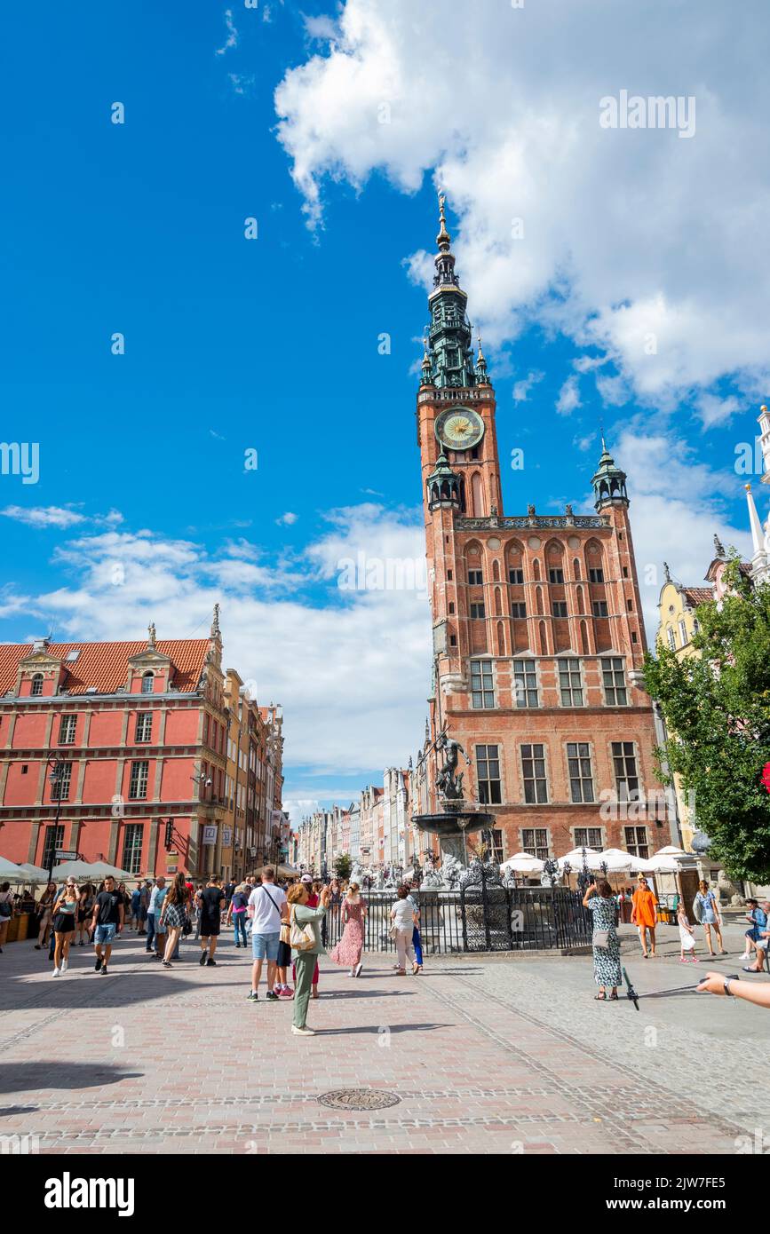 February 16, 2021, Poland Gdansk, view of the old town hall Stock Photo