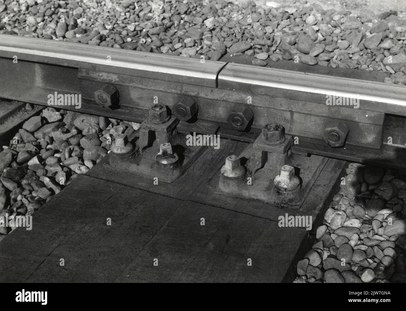 Image of rails, mounted on cast iron seats (