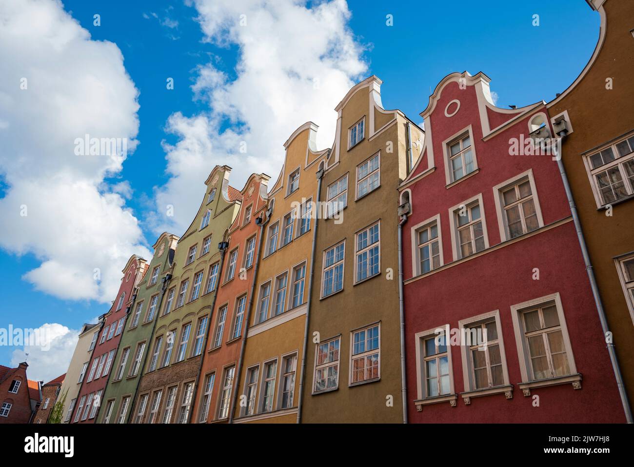 Poland ,beautiful colorful houses on the old town in Gdansk Stock Photo