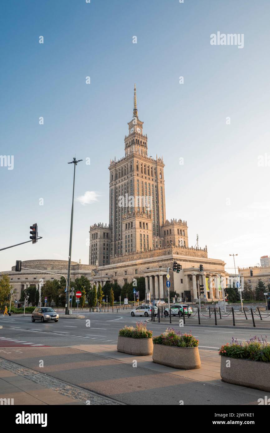 Warsaw Poland - February 13,  2021, house of culture and science in the city center Stock Photo
