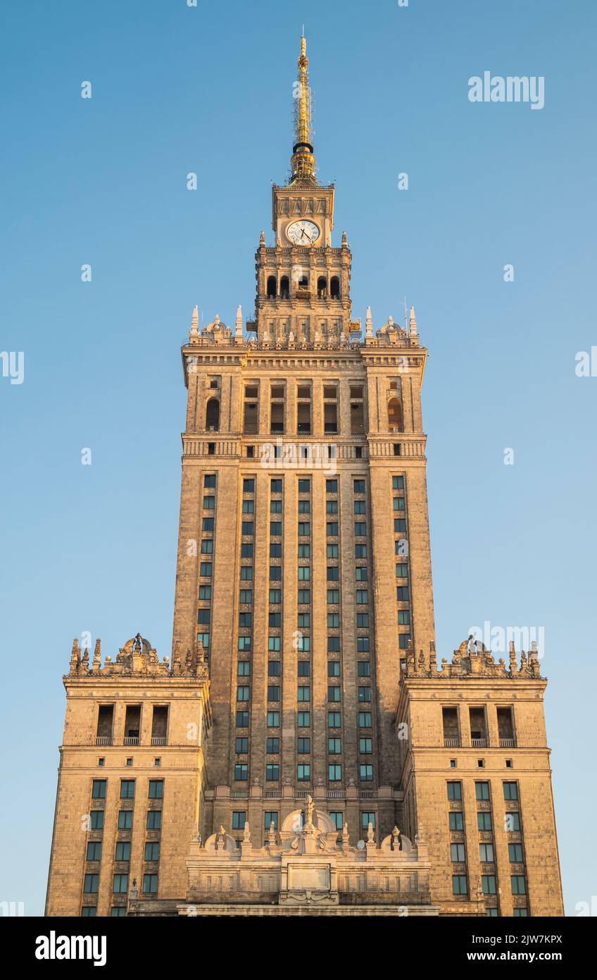 Warsaw Poland. house of culture and science in the city center Stock Photo