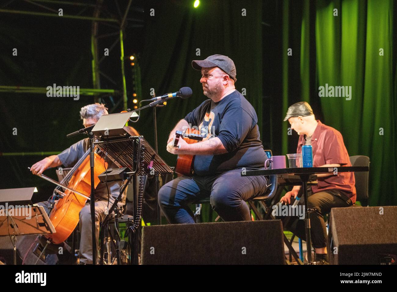 Dorset, UK. Saturday, 3 September, 2022. The Magnetic Fields performing at the 2022 edition of the End of the Road festival at Larmer Tree Gardens in Dorset. Photo date: Saturday, September 3, 2022. Photo credit should read: Richard Gray/Alamy Live News Stock Photo