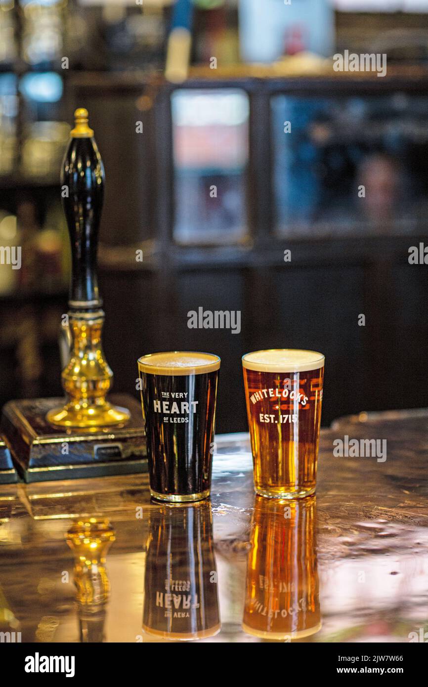Pub and brewery bosses warn over mass closures due to soaring energy bills. Whitelock's Ale House , Leeds , United Kingdom Stock Photo