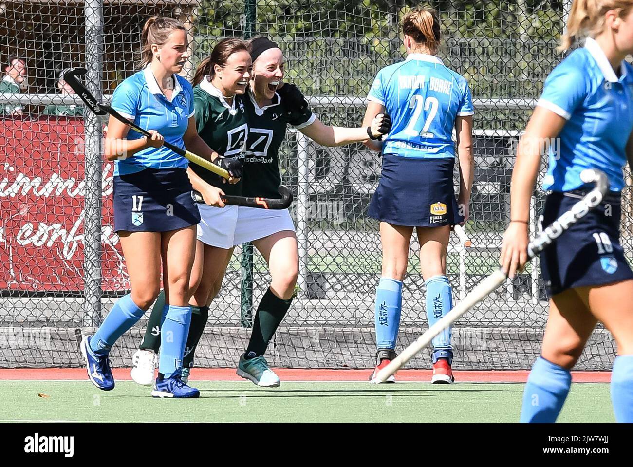 Watducks celebrates after scoring a goal during a hockey game between