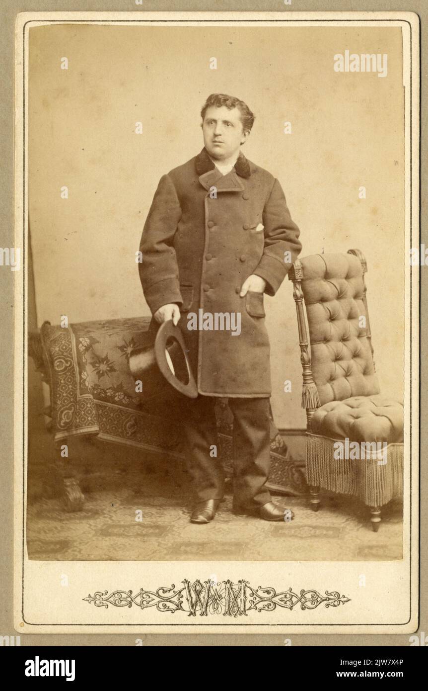 Portrait of A. KUYPER, born 1837, reformed pastor in Utrecht (1867-1870), died 1920. League from the front, standing, in a dressed jacket with hat in hand. Stock Photo