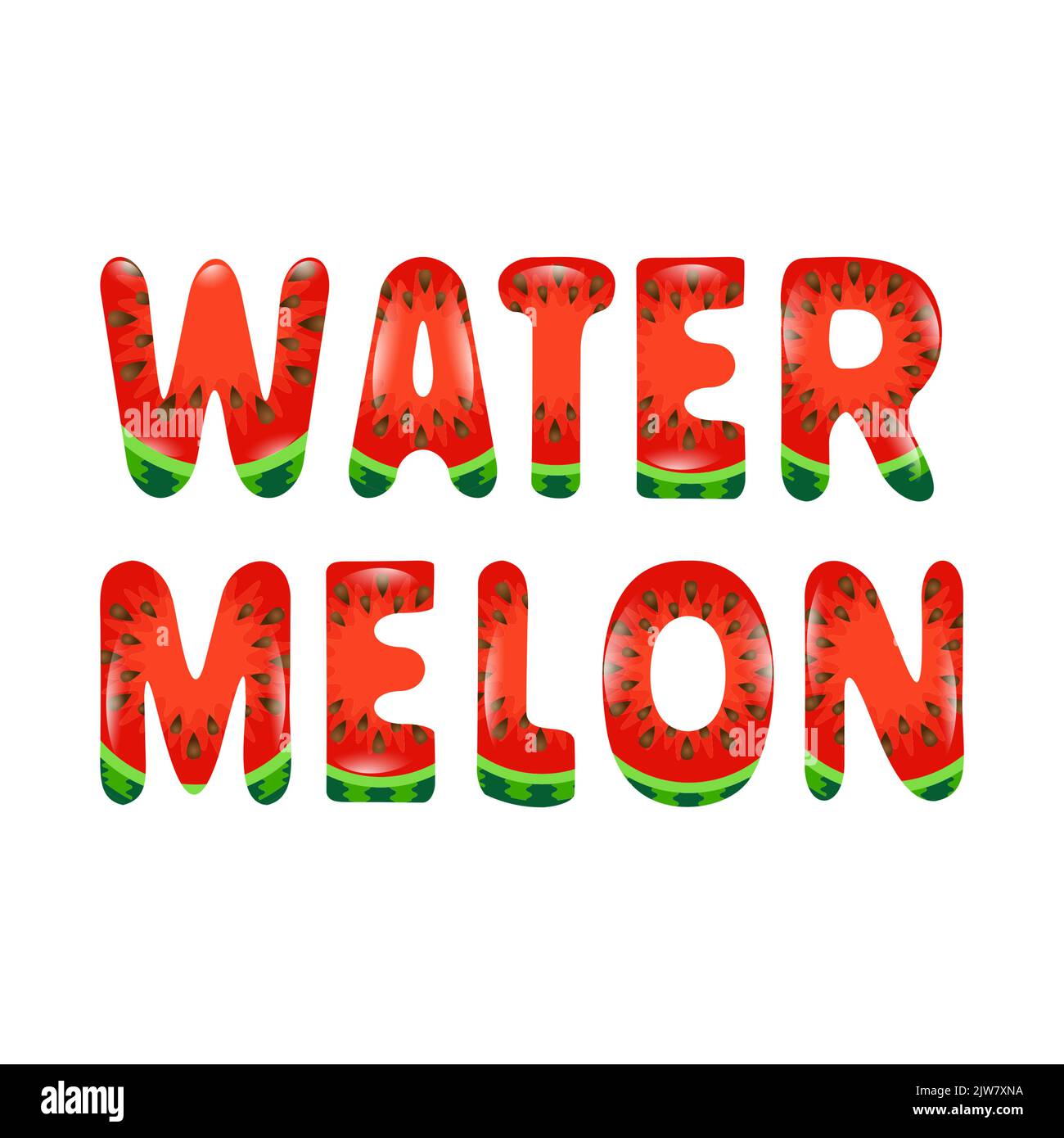 Watermelon Typographic illustration poster design. Word watermelon