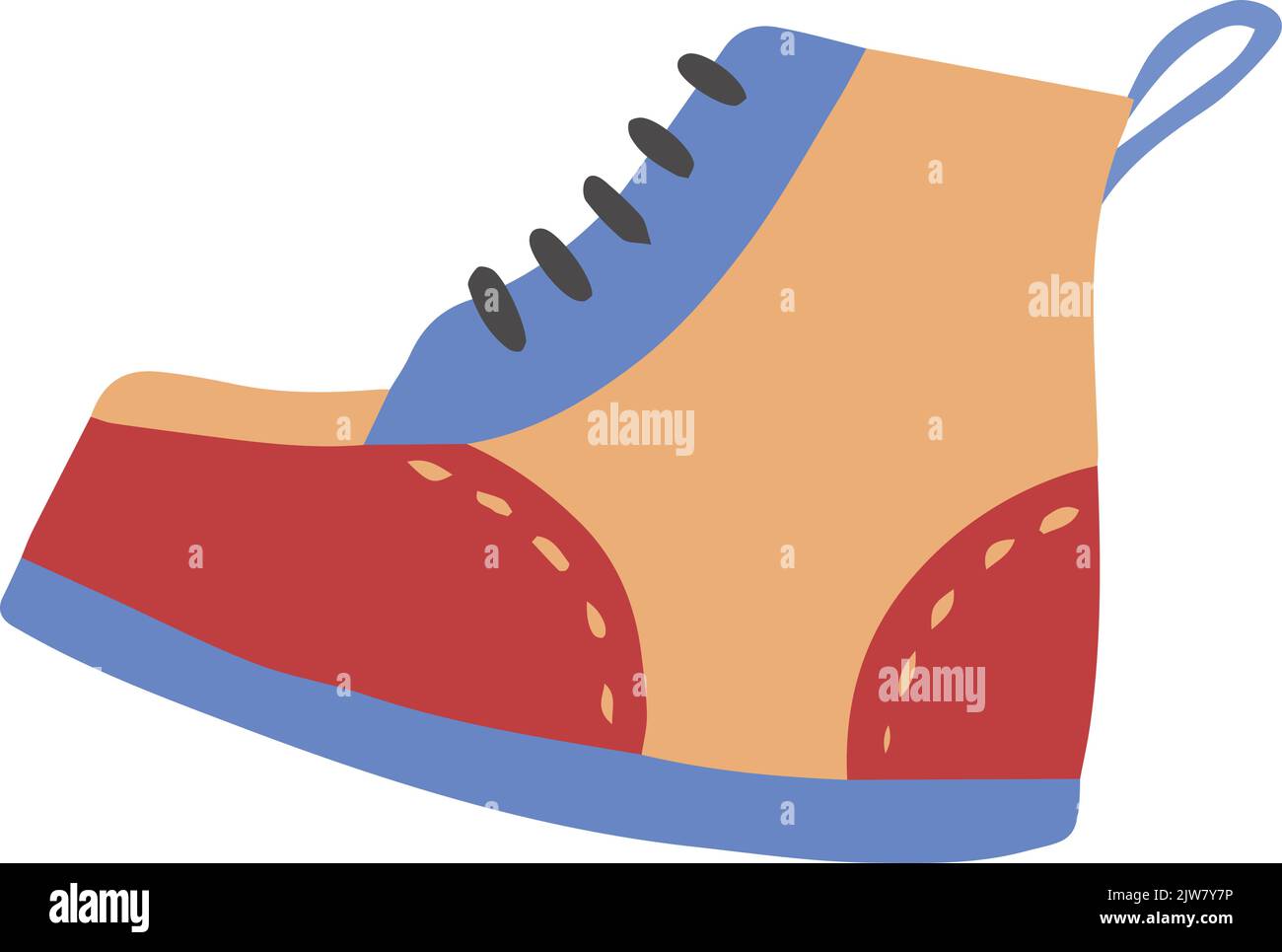 Hand Drawn hiking shoes illustration isolated on background Stock ...