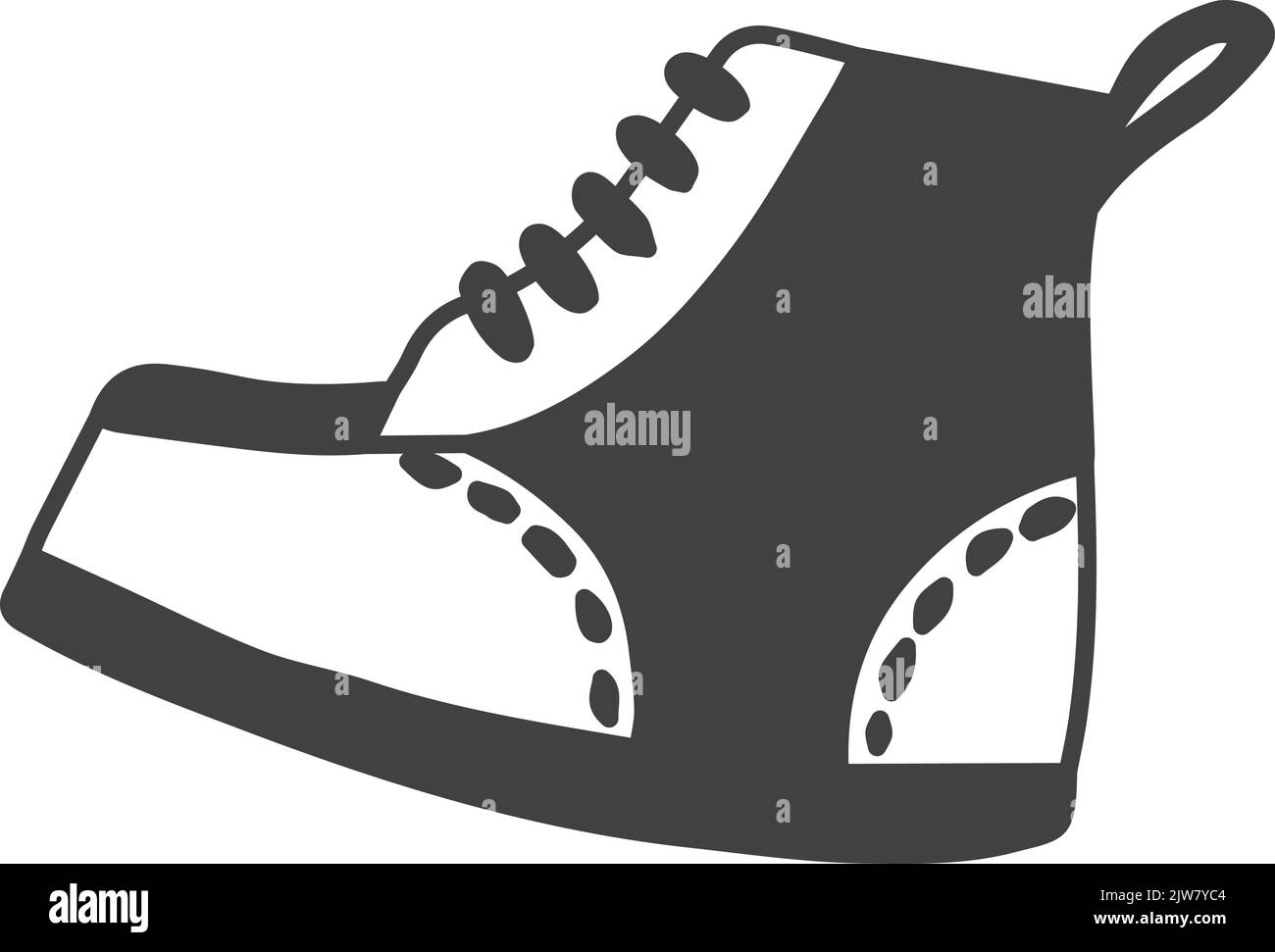 Hand Drawn hiking shoes illustration isolated on background Stock ...