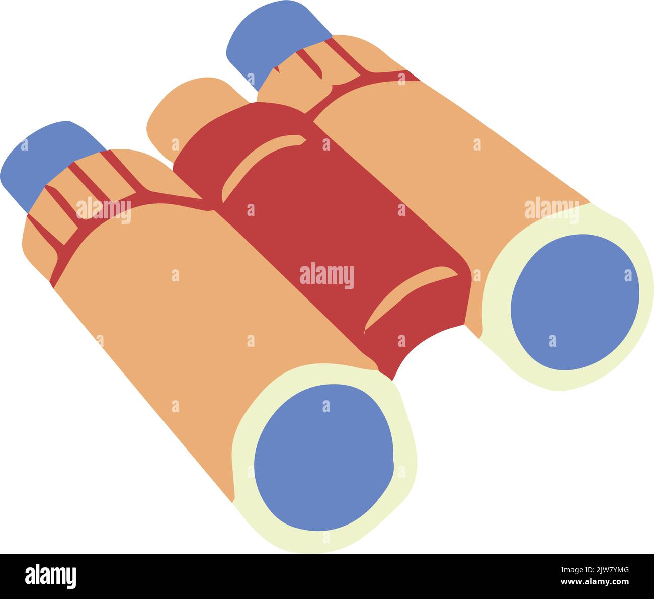 Hand Drawn binoculars illustration isolated on background Stock Vector