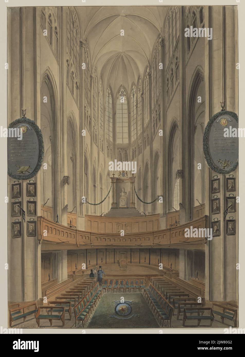 Interior of the Domkerk in Utrecht from the West: face from the ...
