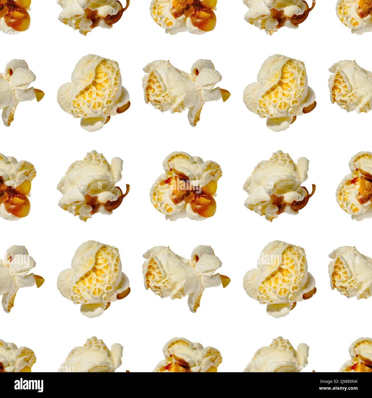 seamless pattern - popcorn. popcorn on a white background, pattern Stock Photo