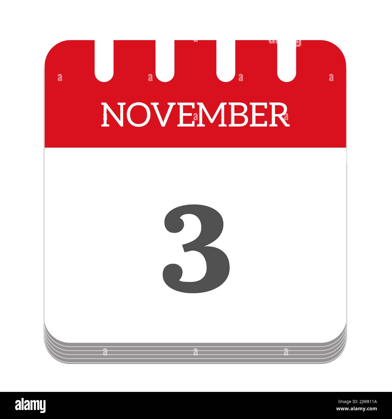 Calendar date 3 november Cut Out Stock Images & Pictures - Alamy